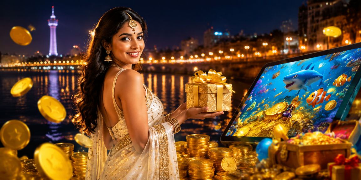 Happy woman registering on mobile betting app in India